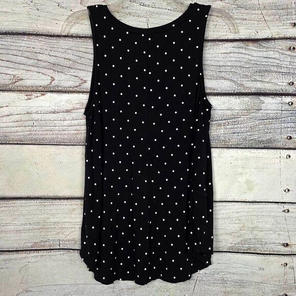 Old Navy Luxe S Black White Polka Dot Tank Top - Picture 3 of 5
